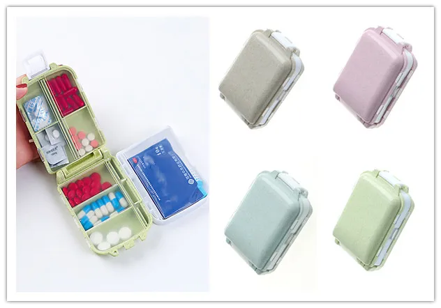Portable Folding Pill Case Capsule Splitters Medicine Vitamin Drug Pills Box Cases Container Plastic Empty Boxes