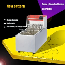 1PC Electric deep fryer Multifunctional Household Commercial Stainless steel Grill Frying pan French fries machine 6L