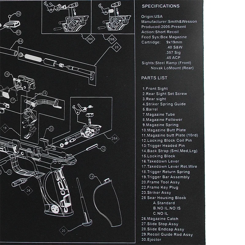 Smith & Wesson M&P Gun Cleaning Bench Mat RL37-0087 (9)
