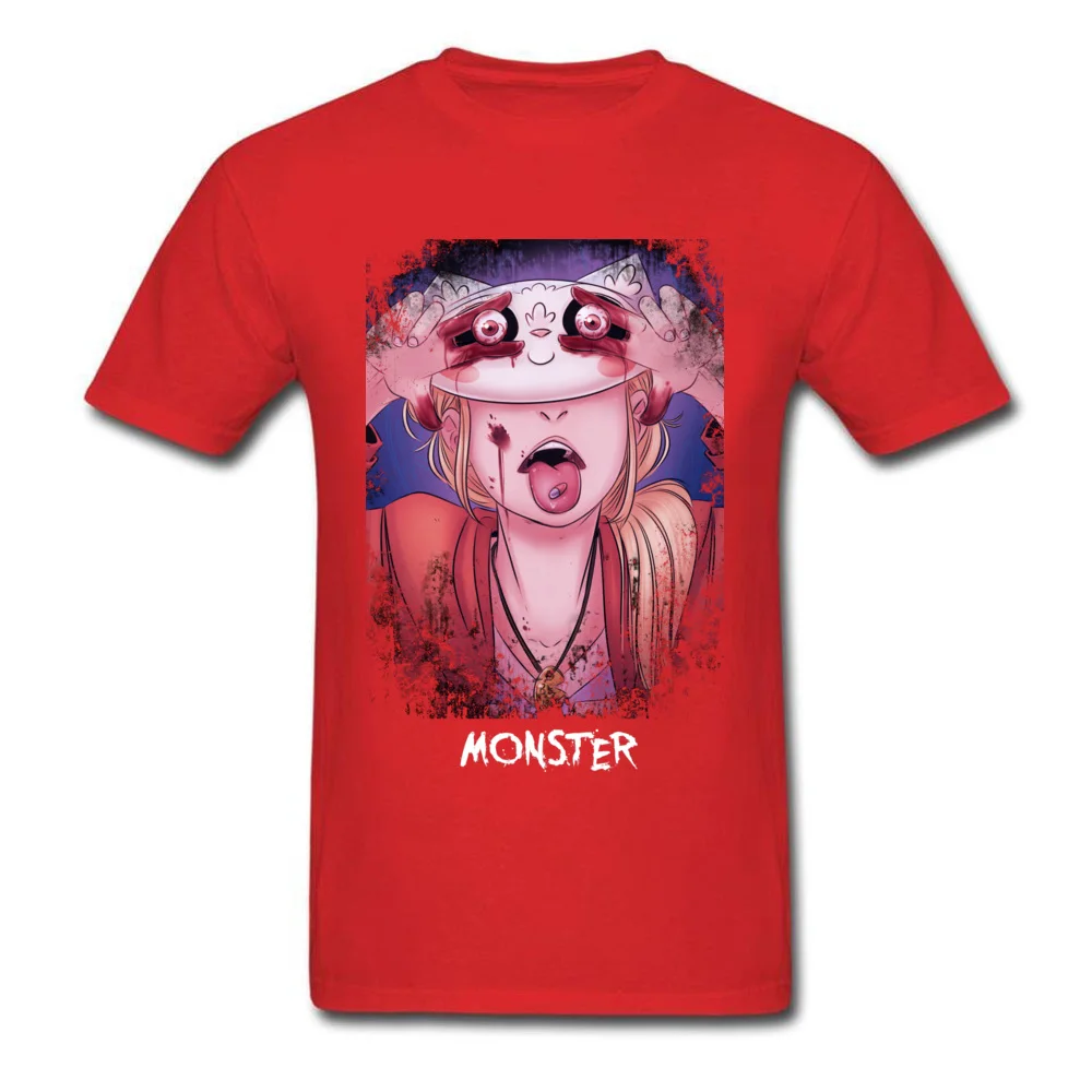Europe Monster T Shirt for Men Company April FOOL DAY Crewneck All Cotton Short Sleeve Top T-shirts Design Top T-shirts Monster red