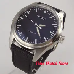 Классический 42 мм parnis мужские часы черный циферблат светящиеся Автоматические наручные часы мужские 1050 relogio masculino