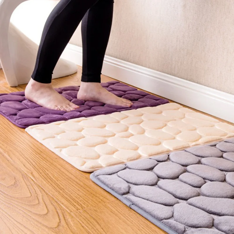 Shaggy Memory Foam Rug Foyer Massage Mat Bathroom Door Mat Floor Water