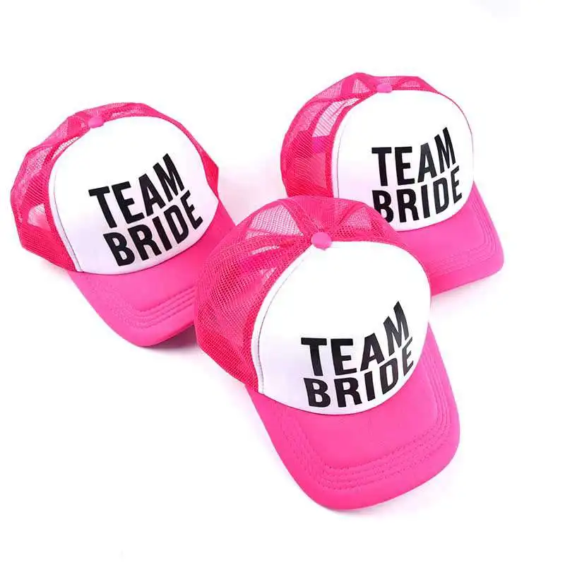 WZCX 2019 New Fashion BRIDE TEAM Letter Casual Hollow Baseball Cap Tide Mesh Adjustable Unisex Summer Hat Adult Cap 2
