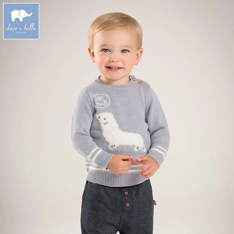 

DBZ6135 dave bella autumn infant baby boys cotton pullover sweater lovely clothes toddler children knitted Sweater