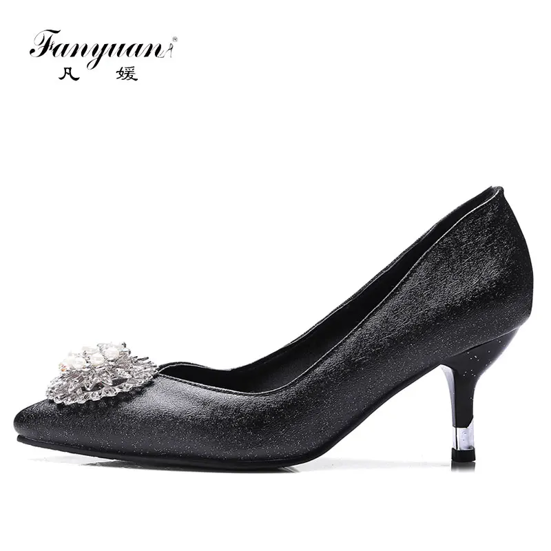 Buy Fanyuan 2018 thin Heel Crystal Women