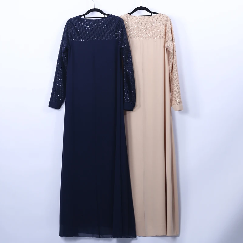 Женское длинное мусульманское платье хиджаб с блестками Abaya в Дубае турецкое