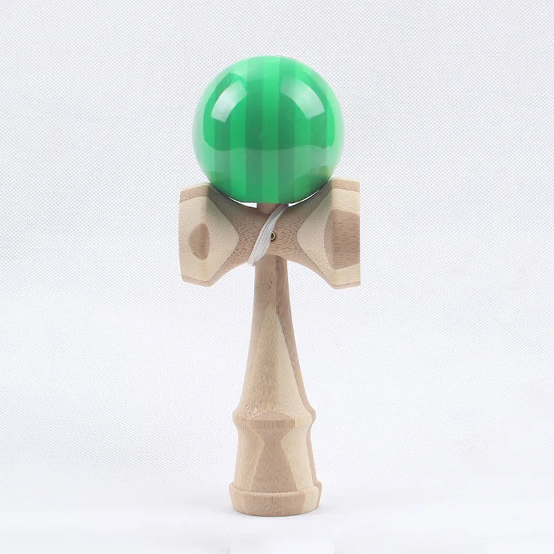 Kendama 18 см полная трещина PU краска деревянный шар Kendama умелое жонглирование мяч игра игрушка Спорт на открытом воздухе - Цвет: Bamboo Green