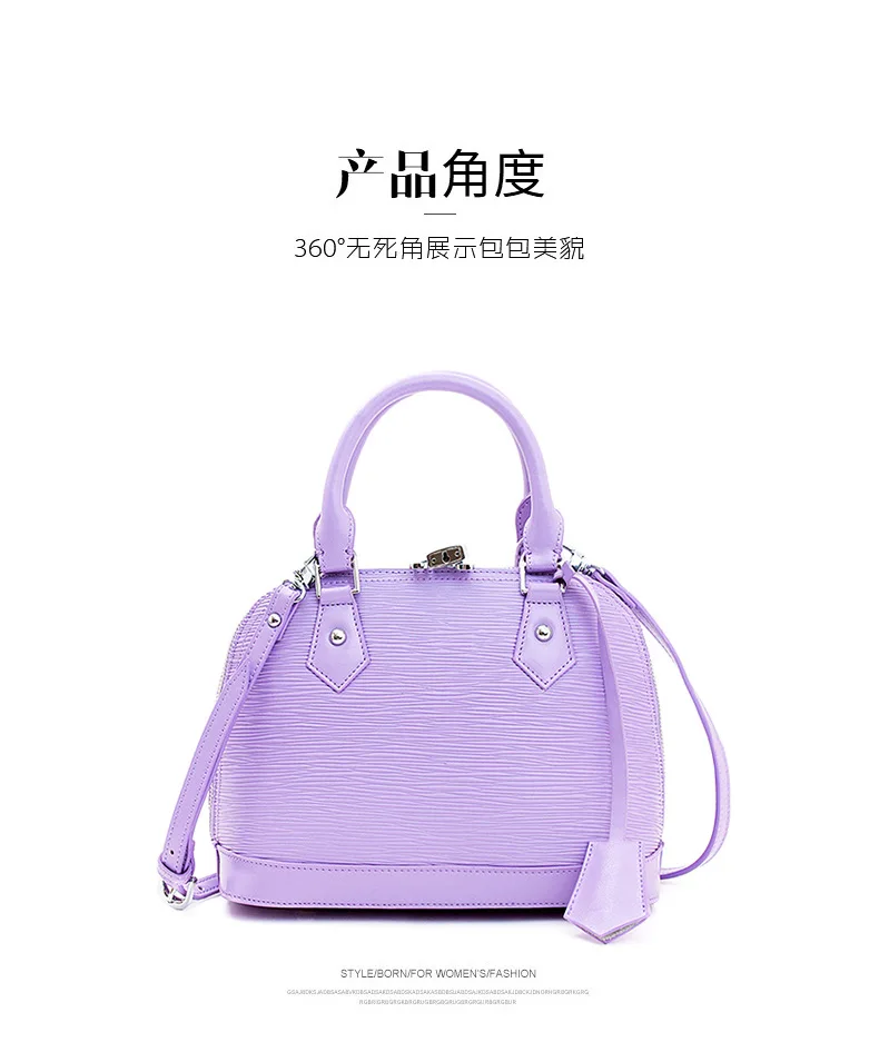 New Cowhide Female Entrapment Signature Shell cow Leather Female Packets Shoulder Hand Strap Bag