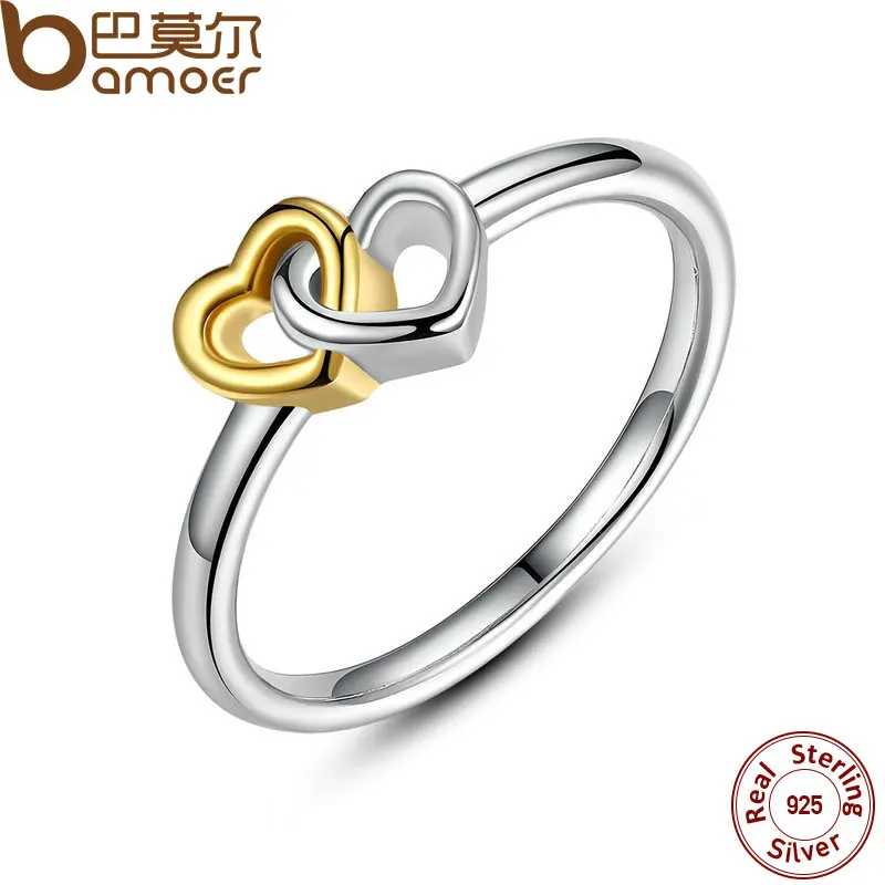 Prix pour BAMOER 2017 D'été Collection 925 Sterling Argent Coeur à Coeur Anneau Double Coeur Fine Jewelry pour les Femmes PA7173 Prix pour BAMOER 2017 D'été Collection 925 Sterling Argent Coeur à Coeur Anneau Double Coeur Fine Jewelry pour les Femmes PA7173