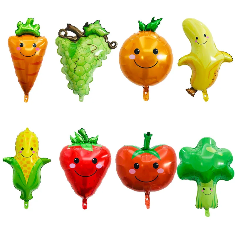 

Fruit Balloons Vegetable Helium Foil Balloon birthday party decorations kids Strawberry Carrot Orange Grape Banana Corn Apple