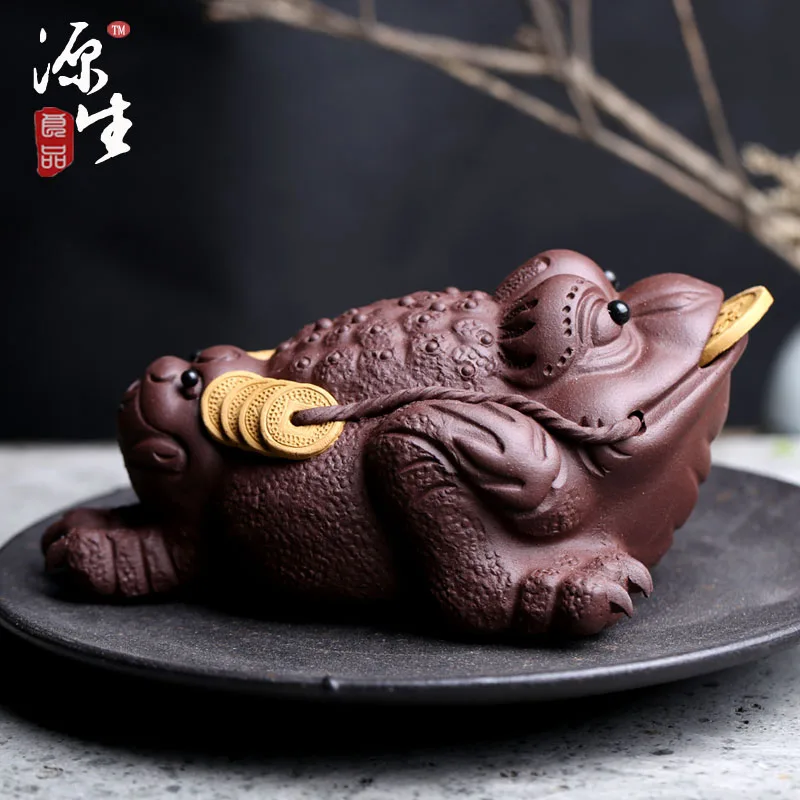 

Yixing boutique handmade three-legged gold toad purple clay tea pet Home decoration money tea play tea ceremony tea accessories