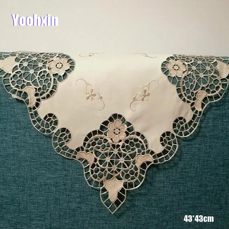 

Super gold Hollow embroidery placemat cup mug tea coffee pot coaster kitchen dining table place mat lace drink doily wedding pad