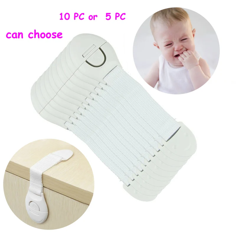 

10Pcs/Lot Children Protection Lock Children's Safety Locking Doors Cabinet Locks Straps Baby Safety Plastic Castles Drawers lock