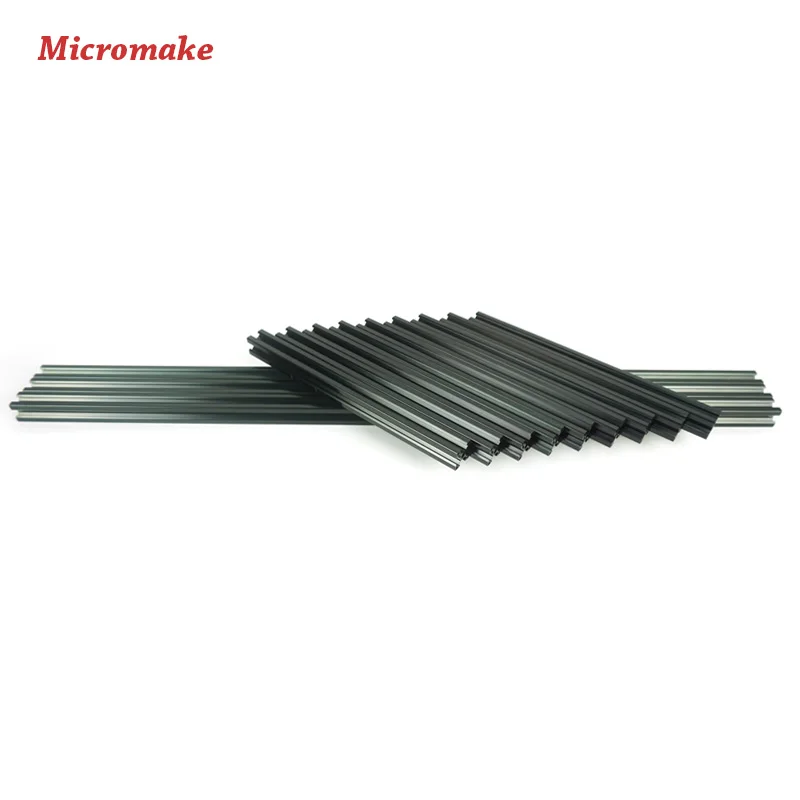 Micromake 3d принтеры запчасти V slot Rail алюминиевый профиль экструзии 2020 12 шт./лот Cutted