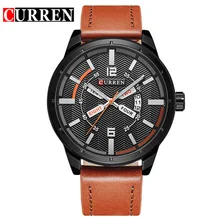 Nouveau CURREN Marque De Luxe Hommes Quartz Lumineux Montre De Mode Sport Bracelet En Cuir Montres Relogio Masculino 8211