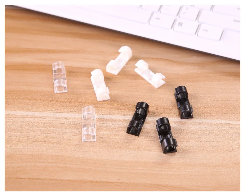 3*1cm ABS Cable Winder Home Office Organizer Wire Storage Charger Cable Holder Clips 20pcs Stationery Desk Set Supplies cable clips office supplies set cable holder