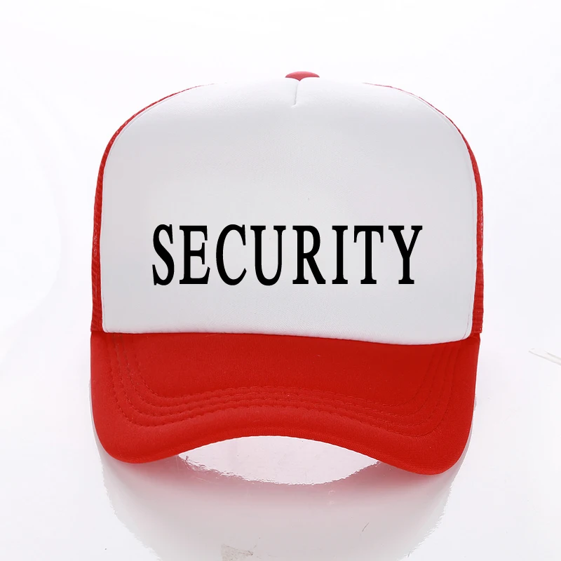 

High Quality Security Letter Print Trucker Caps Men Women Polyester Mesh Hat Snapback Hats Custom Gorras Color Free Shipping