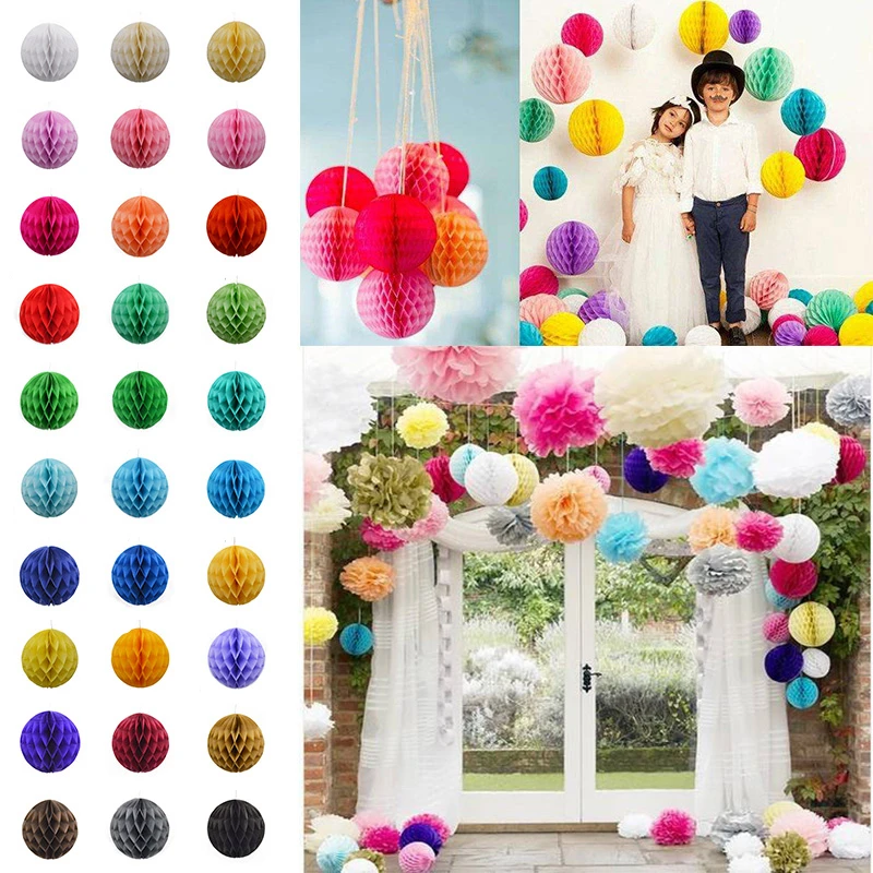 5/10/15cm 1Pcs 31 Color Decorative Flower Paper Lantern Honeycomb Ball For Wedding Party Kid Birthday Decoration Babyshower 8z
