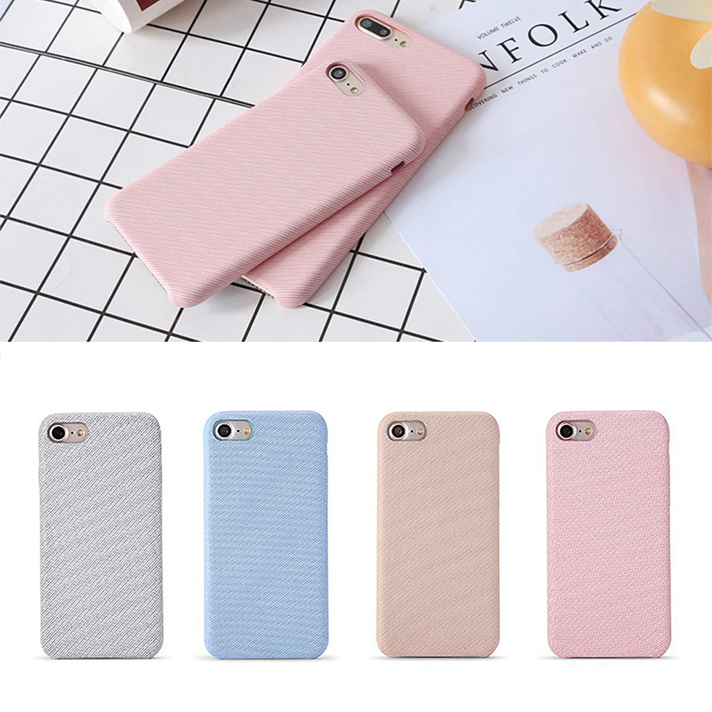 

Luxury Clear Plain Phone Case For iPhone 7 6S 6 Plus X 10 Candy Color Oblique Cloth Hard PC Back Cover For iPhone 8 7 Plus
