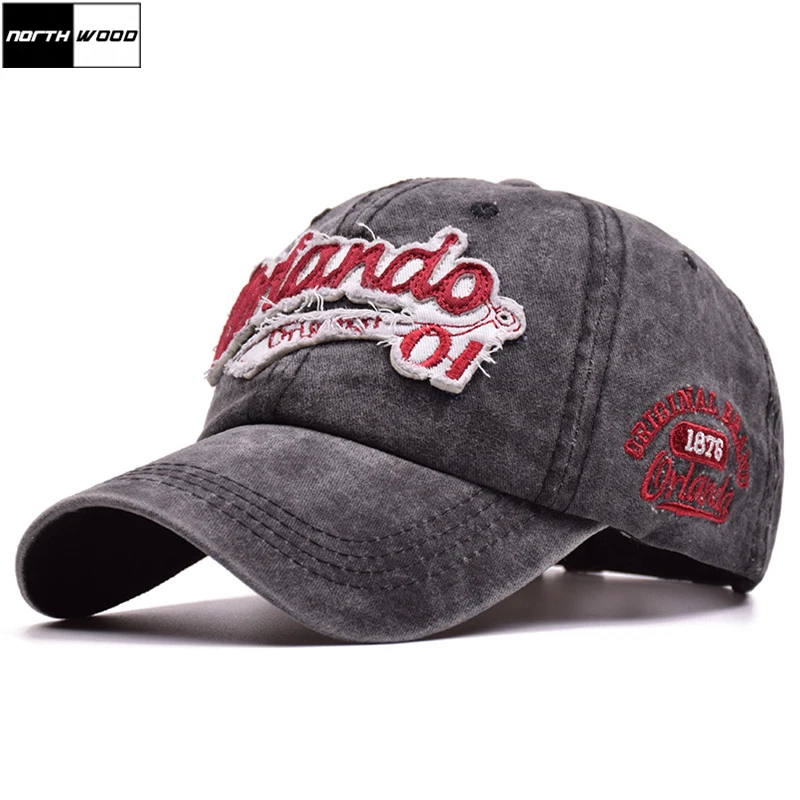 

[NORTHWOOD] New Fashion Water Washed Cotton Baseball Cap For Men Women Patch Embroidery Dad Hat Snapback Caps Summer Cap