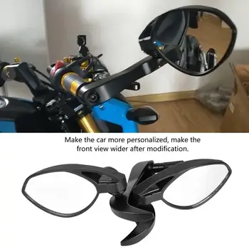 

360 Degree Rotation Motorcycle Side Rear-view Mirrors Round Mirror with Handle Grips Universal