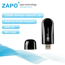 ZAPO 1200Mbps 5.8G Беспроводная сетевая карта 802.11ac WIFI-адаптер Mini USB 3.0 wi-fi Ресивер Dual Band wi fi Dongle lan Adaptador