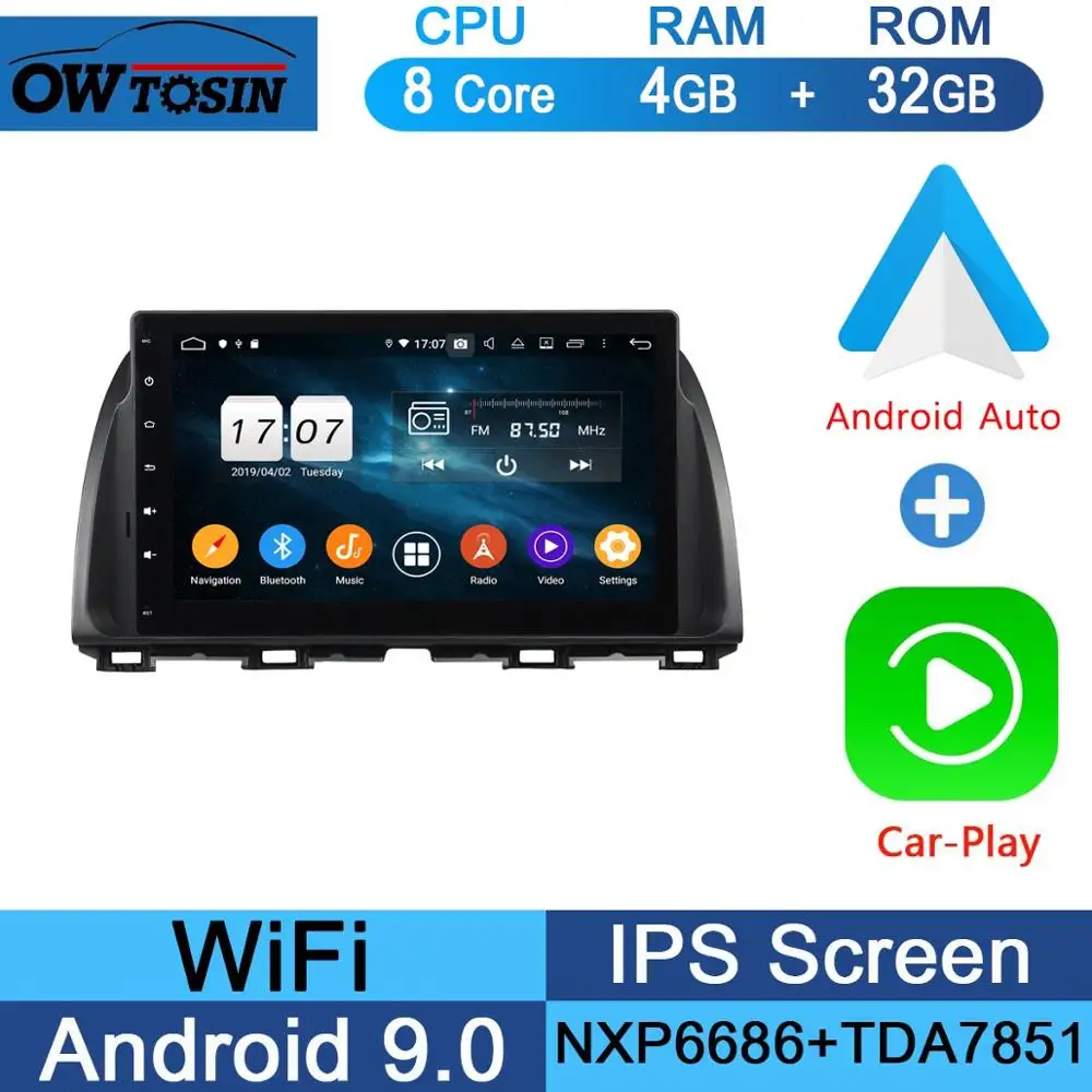 10," ips 8 ядерный 4 Гб+ 64 ГБ Android 9,0 автомобильный dvd-плеер для Mazda CX-5 CX5 CX 5 Atenza 2012- gps Радио DSP Parrot BT CarPlay - Цвет: 32G CarPlay Android