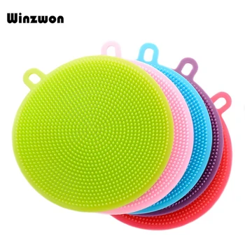 

1Pcs Magic Cleaning Brushes Silicone Dish Bowl Scouring Pad Pot Pan Sponge Cleaner Easy Clean Wash Brushes Kitchen Cleaning Tool