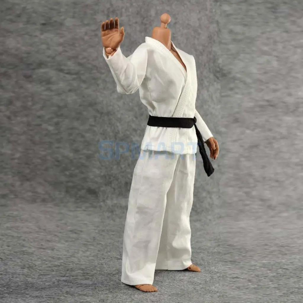 1/6 масштаб Judo Gi белая униформа кунг фу костюм куртка брюки для 12 дюймов Мужская