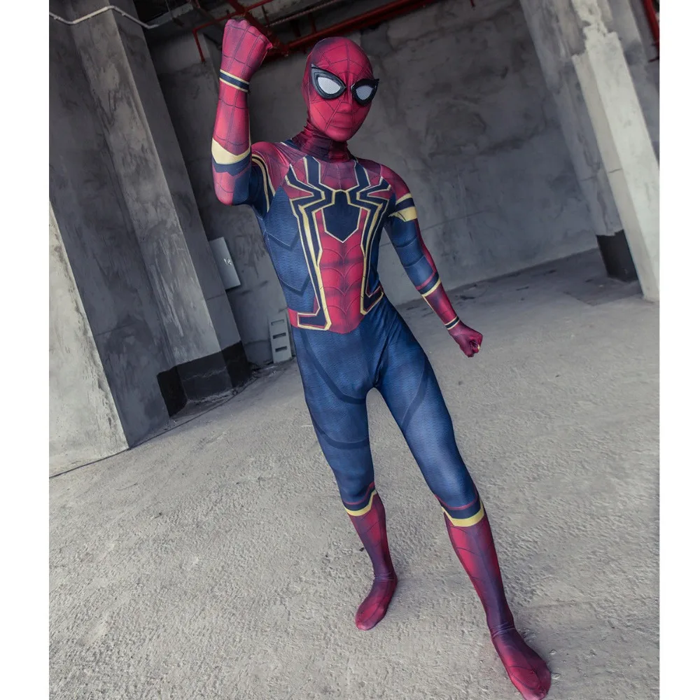 Cosplay Avengers 3 Infinity War SpiderMan Kids Jumpsuit Spiderman Mask Suit New1