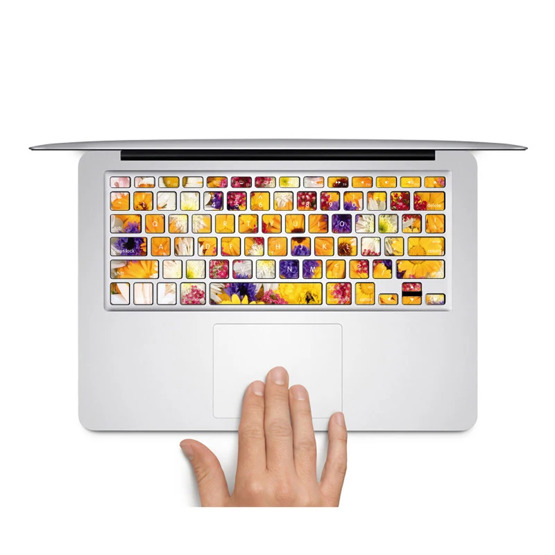 GOOYIYO-Ноутбук США, ЕС, Великобритания, Виниловая наклейка на клавиатуру с изображением флоры, кожи, английская Обложка, наклейка для Macbook Air Pro retina 11 13 15