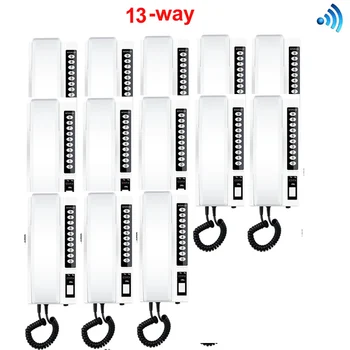 

ZHUDELE Intercom System 13-Way Interphones 2.4Ghz Wireless Audio Door Phone Kits,indoor intercom 99 handsets extendable