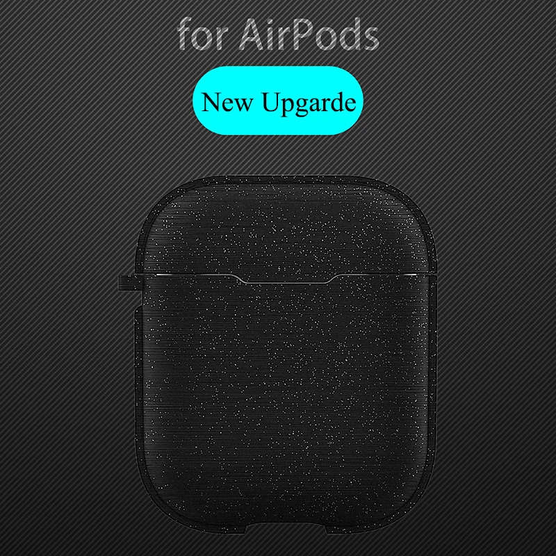 

Luxury Bling Brushed Skin Earphone Protective Case For Airpods 2 Metal Ring Holder Flexible Earphone Charging Case For Airpods
