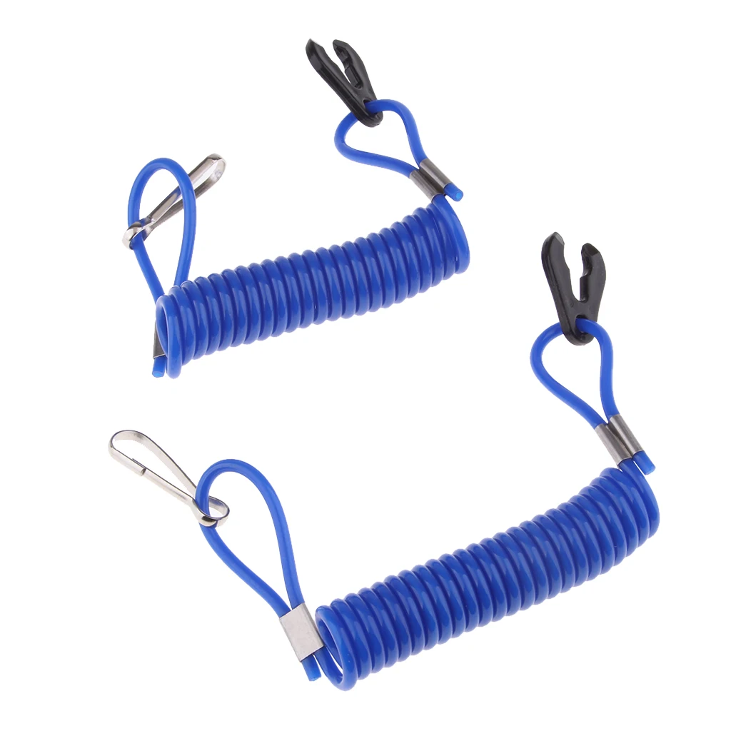 

2 Pieces Outboard Engine Motor Kill Stop Switch Tether Cord Lanyard for Yamaha Outboard Engine Motor 9cm Blue