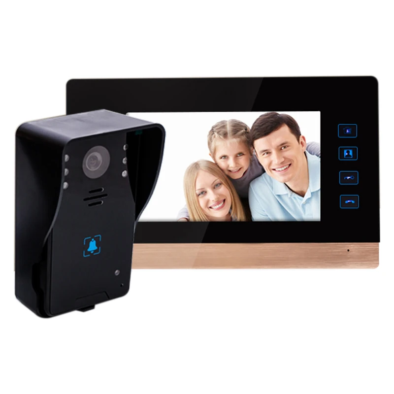

7 Inch Video Door Phone Recording Hd 1000Tvl 1 Ir Night-Vision Doorbell Camera Hands Free Monitor Home Video Intercom Doorbell
