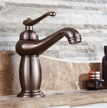 

Top quality Brown bronze basin faucet hot and cold water kitchen bathroom sink mixer taps deck mounted faucets
