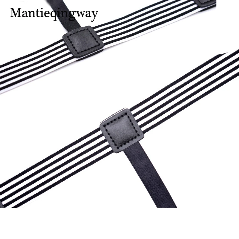 Mantieqingway для мужчин Рубашка Остается подвязки эластичный нейлон регулируемые держатели рубашки для мужчин полосатый подтяжки ремни Противоскользящий ремень
