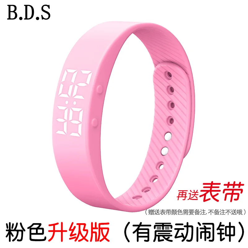 T5S Pink Многофункциональные детские часы измеритель движения петля шаг вибрации будильник водонепроницаемые студенческие электронные часы - Цвет: T5S Pink
