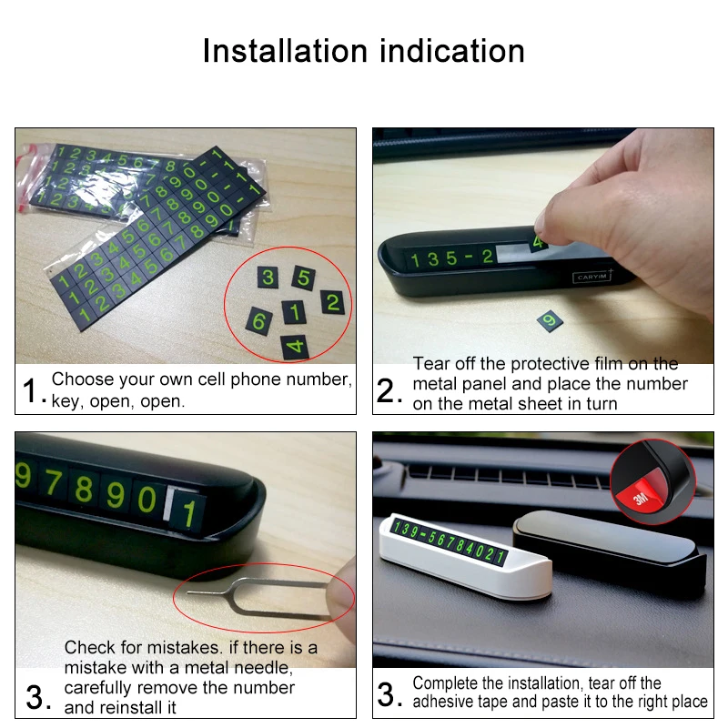 Универсальная автомобильная светящаяся Временная парковочная карта, ночной телефонный номер, универсальный скрытый авто мобильный временный стоп знак, интерьер