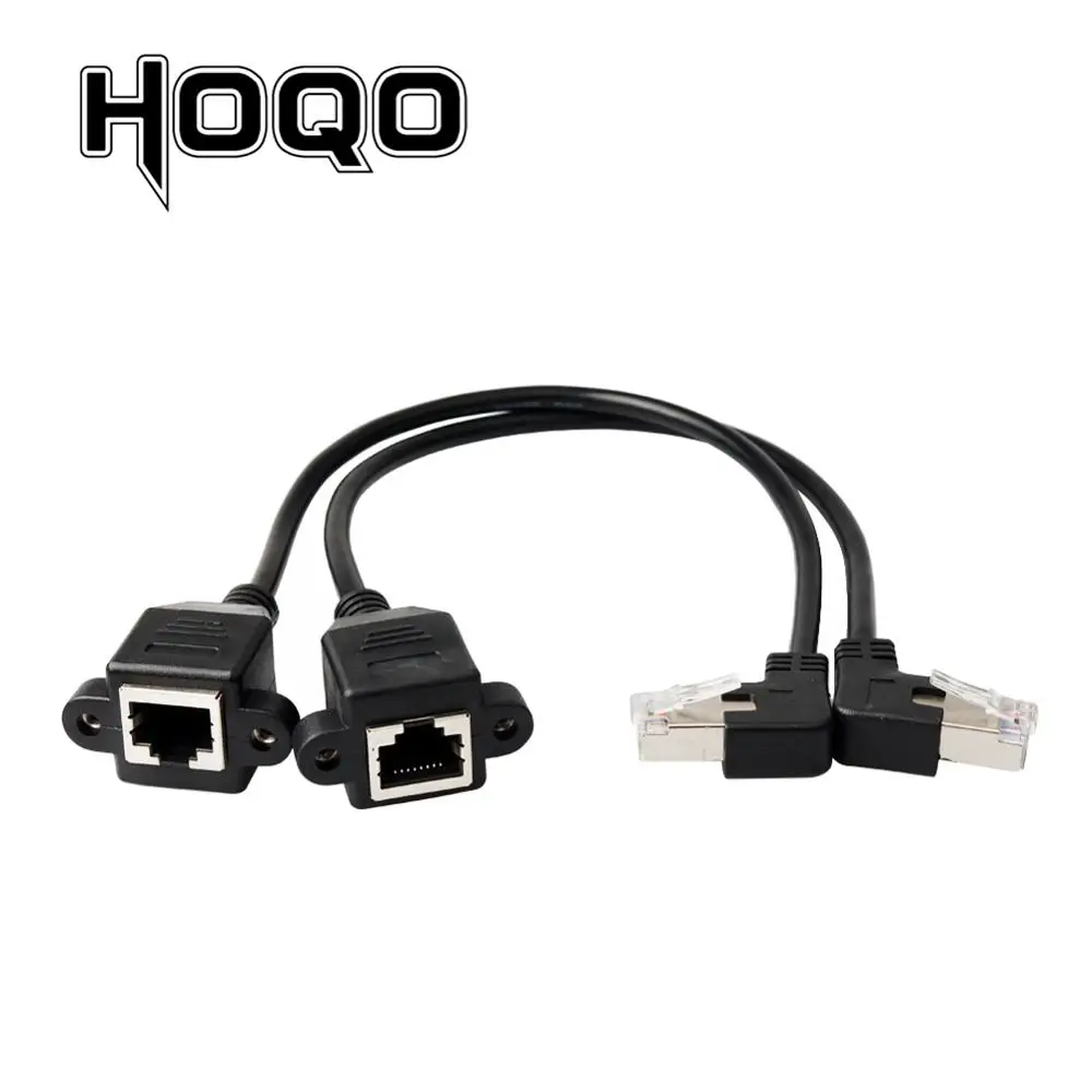 Левый и правый угол 90 градусов Rj45 винт Панель Крепление ethernet Удлинительный