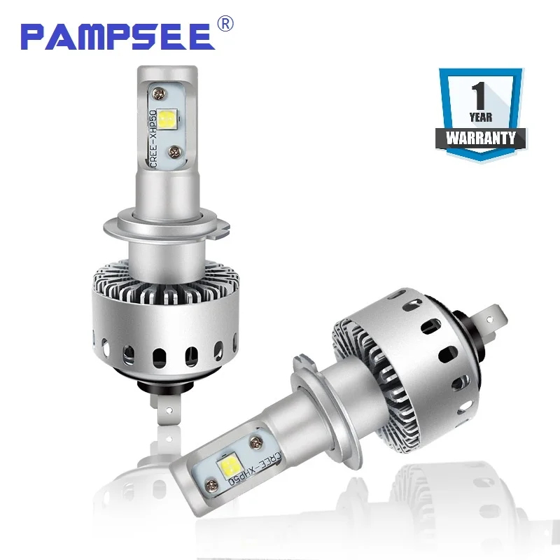 Светодиодсветодиодный Автомобильные фары PAMPSEE 2 шт. 7S H4 H7 светодиодные лампы