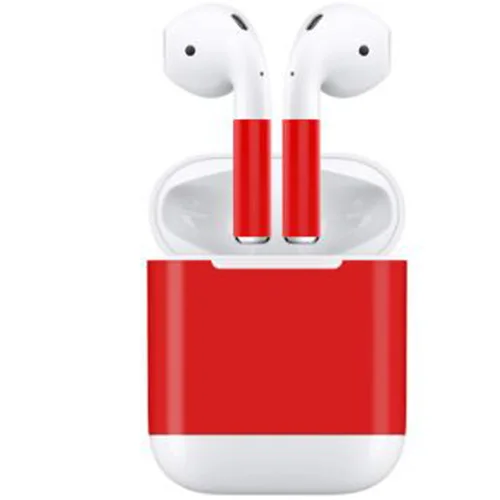 1 комплект защитная наклейка для Apple Airpods, зарядная коробка+ пленка против потери для AirPods, беспроводные аксессуары для наушников, наклейка - Цвет: Red