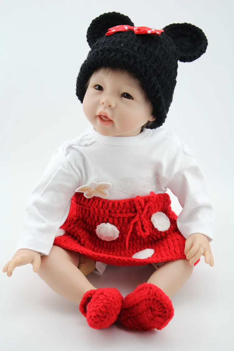 

22" Silicone Reborn Doll Lifelike Baby Newborn 55cm handmade Baby-Reborn Dolls kids Christmas Birthday Gift boneca Brinquedos