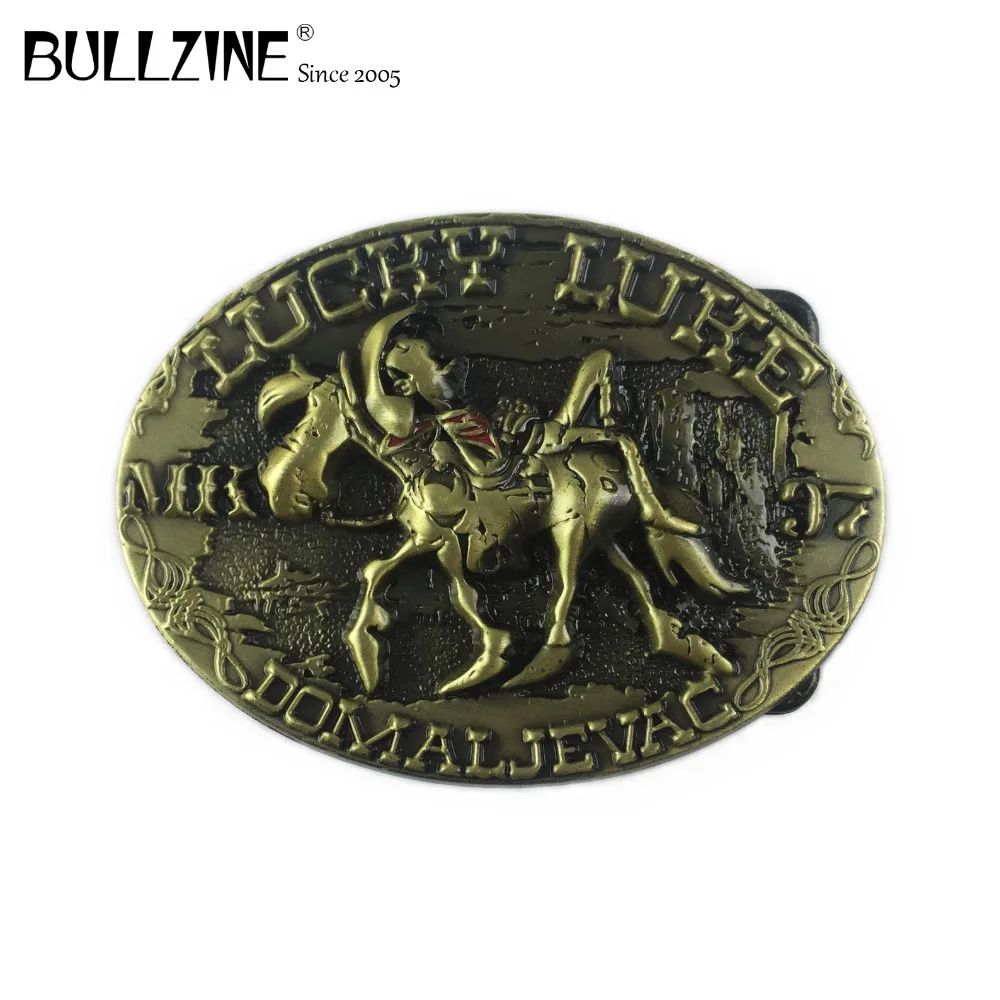 Bullzine Lucky luke horse ковбойский ремень в стиле вестерн пряжка с античной латунной
