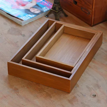 

handmade Wood Bamboo Store Saucer Antique Solid Wooden Tea Tray Holder Hotel Home Desktop Tray Bamboo Tabware Holders supplies