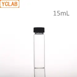 YCLAB 15 мл Стекло образец бутылки Сыворотки бутылка прозрачный винт с Пластик Кепки и PE площадку лаборатория химии оборудования