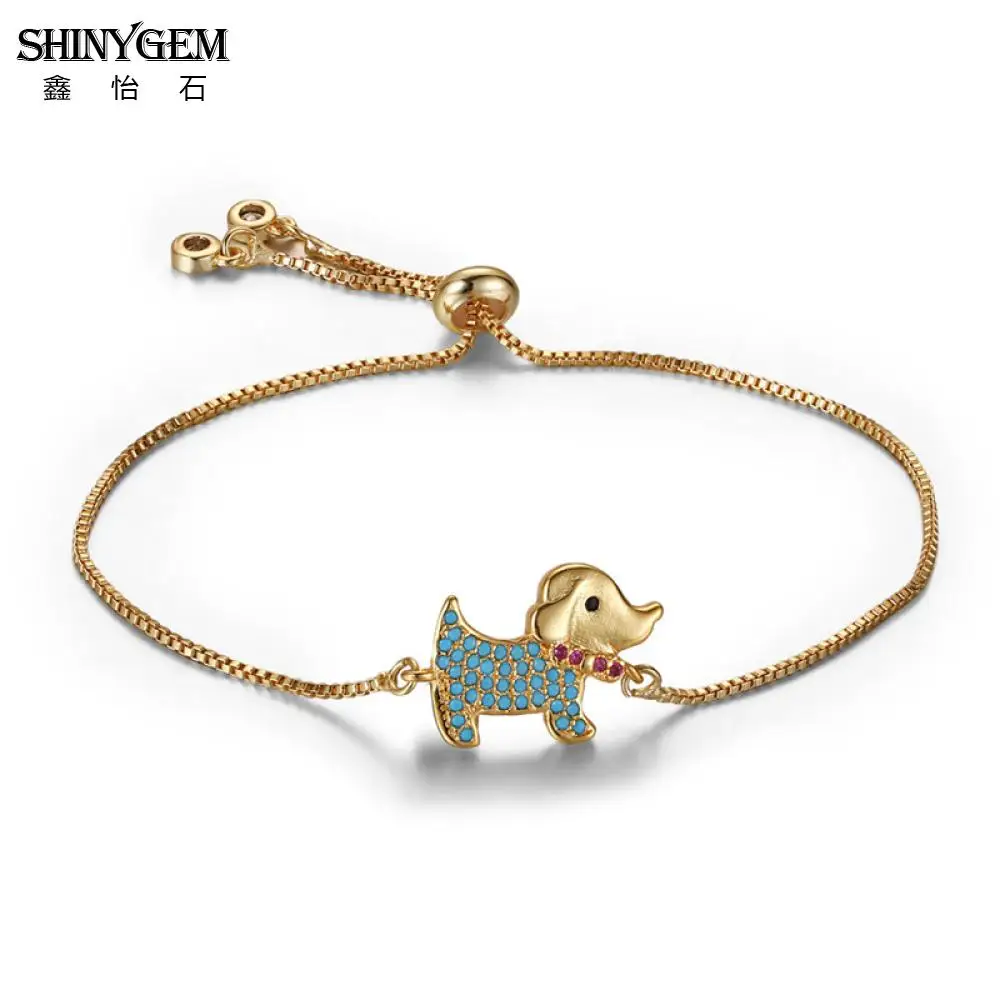 ShinyGem Милые Браслеты Собака для Для женщин микро проложить синий браслеты со