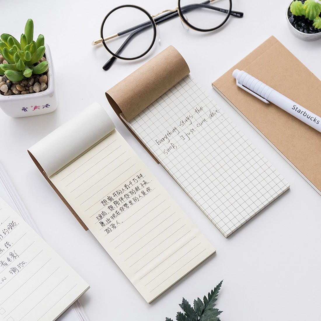 

Creative Tearable Portable Kraft Paper Cover Stick Note Cute Memo Pad for School Office Stationery