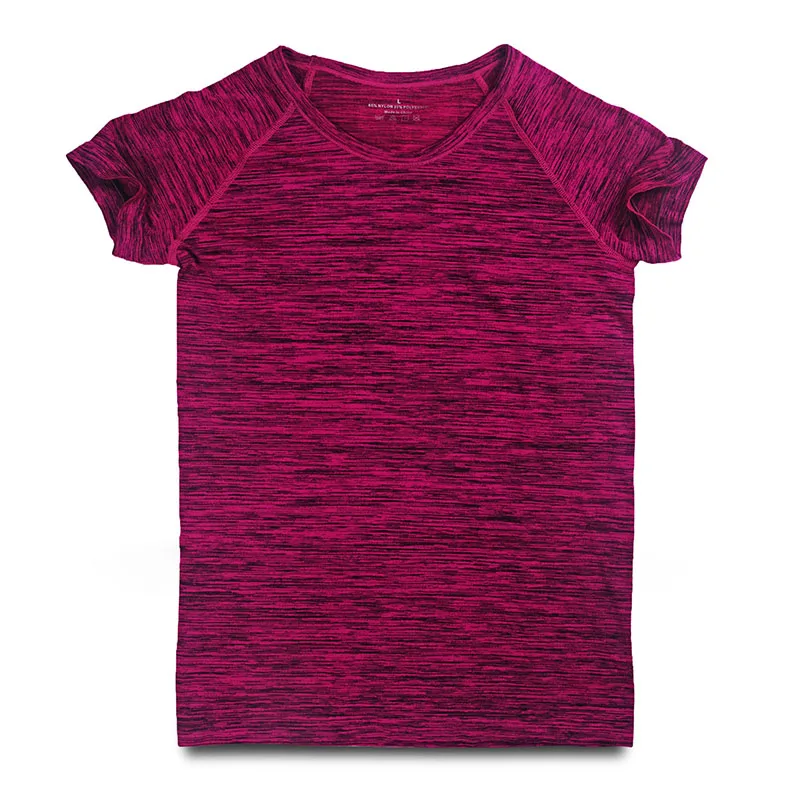 WANAYOU женский Быстросохнущий Топ для йоги, профессиональные женские футболки с коротким рукавом для упражнений, тренажерного зала, бега, фитнеса, спорта, топ, футболки - Цвет: Rose