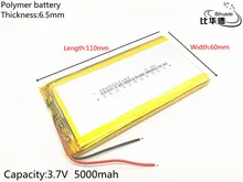 3.7 V 5000 mAh 6560110 bateria De Polímero De Lítio recarregável Li Bateria Para GPS Tablet PC